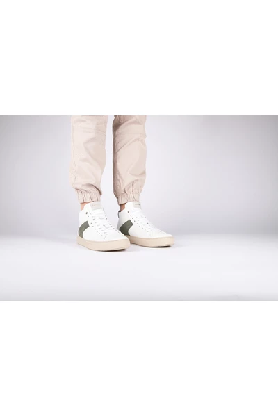 Blackstone Sneakers VG08 WHITE DARK GREEN - MID-Sneaker White 4 Blackstone Sneakers VG08 WHITE DARK GREEN - MID-Sneaker White - Afbeelding 4