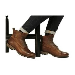 Blackstone Nette Schoenen GM10 OLD YELLOW - LACE UP BOOTS - FUR Brown