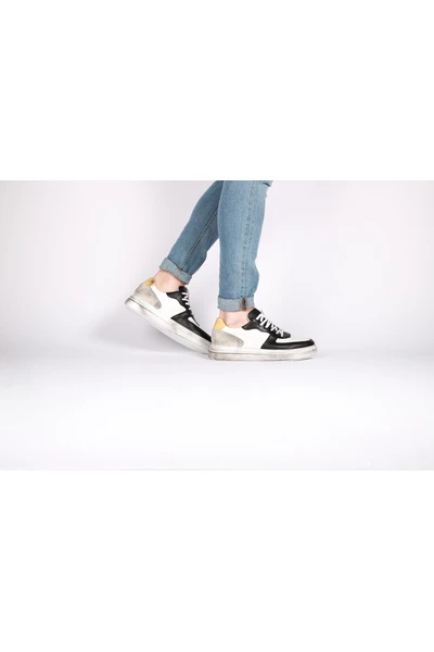 Blackstone Sneakers WG85 WHITE BLACK - VINTAGE LOW SNEAKER White 3 Blackstone Sneakers WG85 WHITE BLACK - VINTAGE LOW SNEAKER White - Afbeelding 3