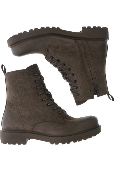 Blackstone Enkellaarsjes WL02 DARK BROWN - LACE UP BOOT - FUR Brown 4 Blackstone Enkellaarsjes WL02 DARK BROWN - LACE UP BOOT - FUR Brown - Afbeelding 4