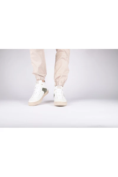 Blackstone Sneakers VG08 WHITE DARK GREEN - MID-Sneaker White 5 Blackstone Sneakers VG08 WHITE DARK GREEN - MID-Sneaker White - Afbeelding 5